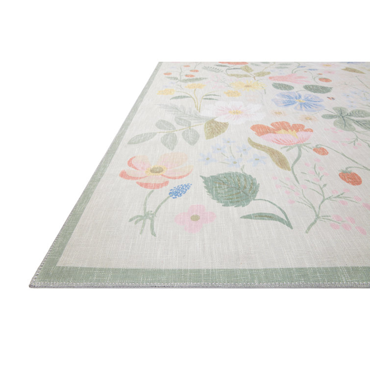 Rifle Paper Co.x Loloi Cotswolds Strawberry Fields Ivory Rug & Reviews Birch Lane